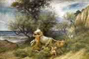 three faune with cow and calf
